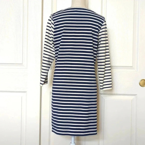 Vineyard Vines Women's Dress Blue & Cream Striped Long Sleeve - Picture 3 of 3